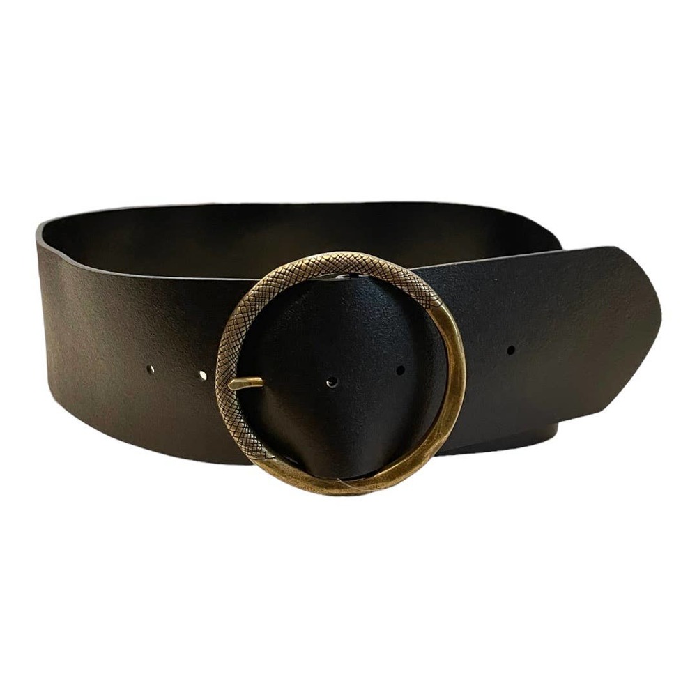 Anthropologie Wide Leather Belt Size XS/S Black New - Picture 5 of 7